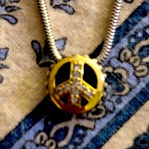 Lagos Diamond two tone peace necklace